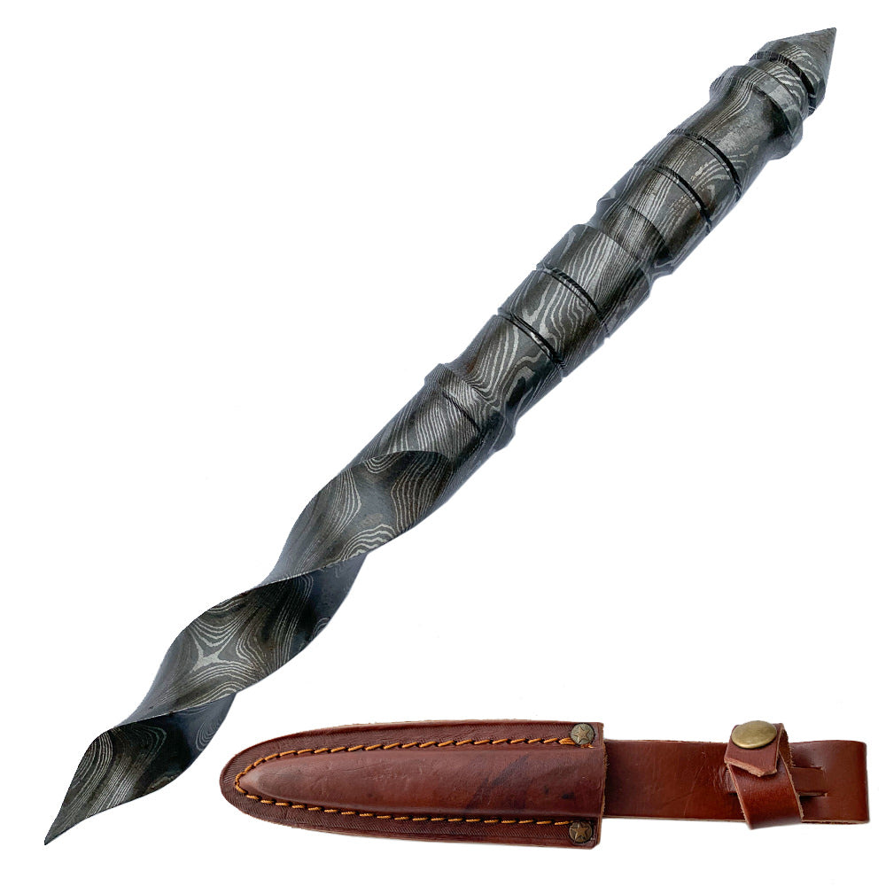 Hand Made Damascus Steel Kris Twisted Blade Dagger Knife - Tophatter's Army Products & Self Defense Collectible Weapons - Tophatter Daily Deals